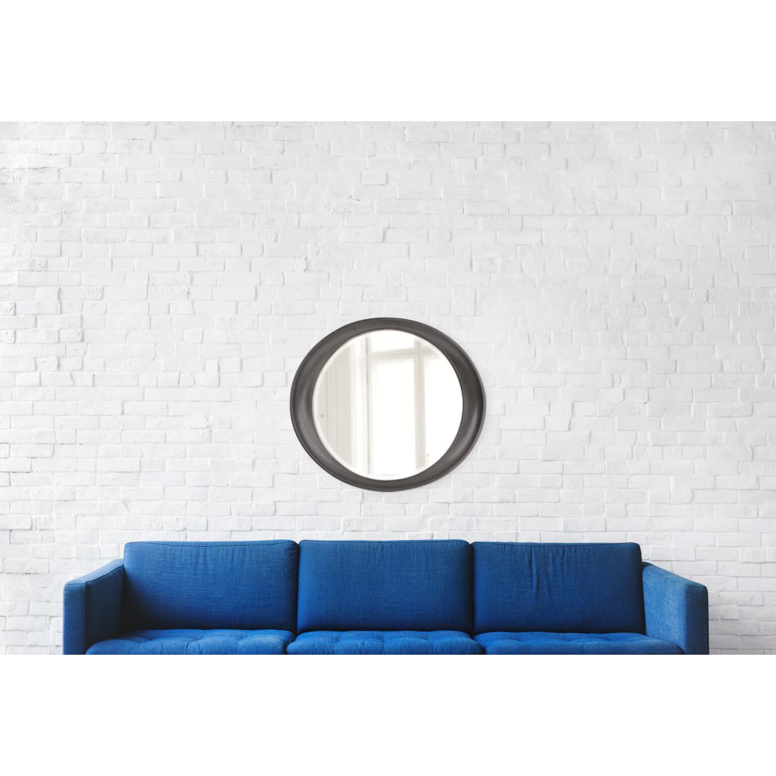 Ellipse 39 X 35 inch Glossy Charcoal Wall Mirror